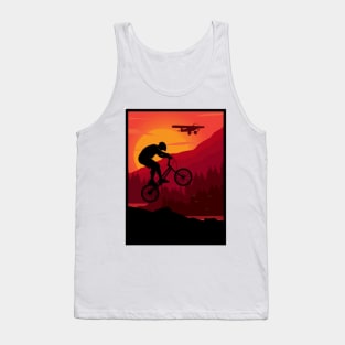 MTB airplane sunset Tank Top